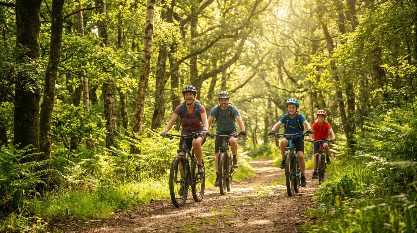 Cyclists on Plym Valley Trail